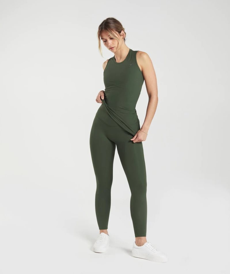 Podkoszulki Gymshark Elevate Asymmetric Damskie Oliwkowe | PL 478RAP